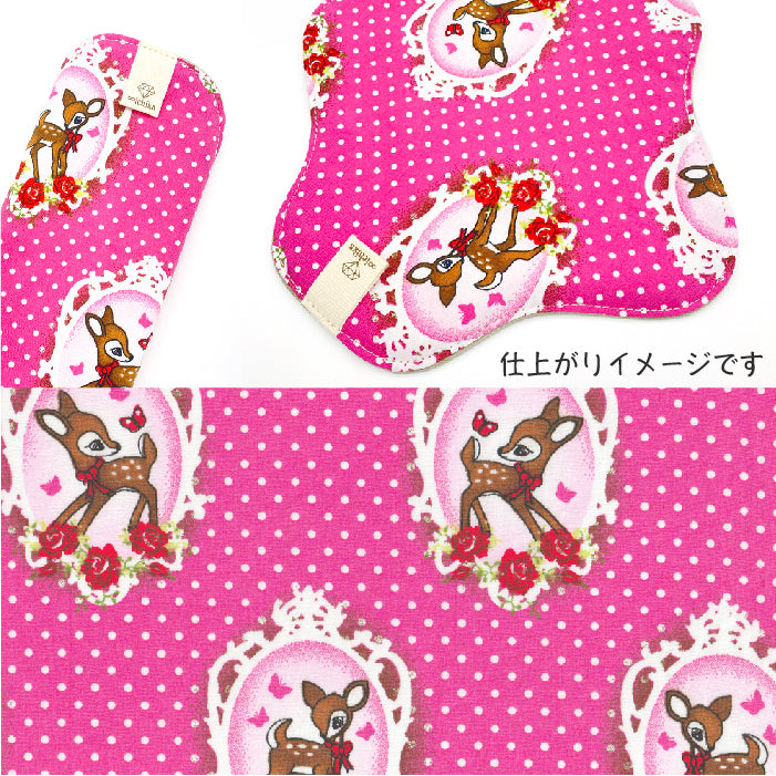 ■ 布ライナー・布ナプキン オーダー商品 【オランダコットン】 バンビのコラージュ(ピンク)