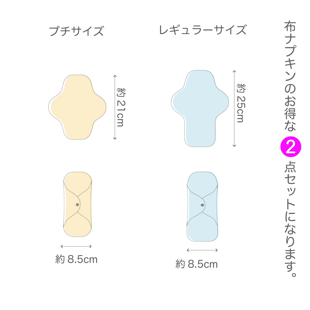 一体型布ナプキン お試しセット 【さくらんぼ】