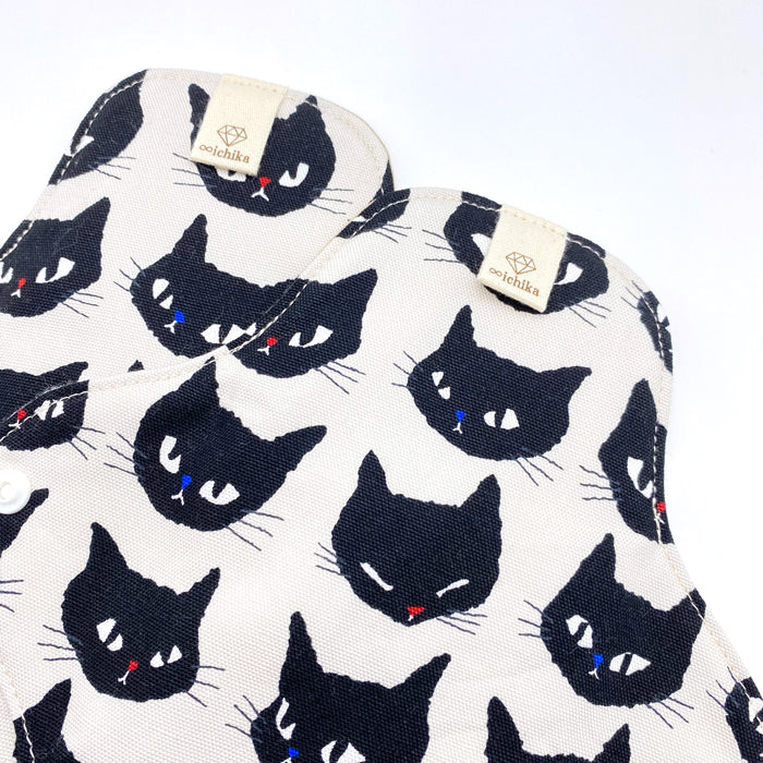 一体型布ナプキン お試しセット 【ブラックCAT☆フェイス】