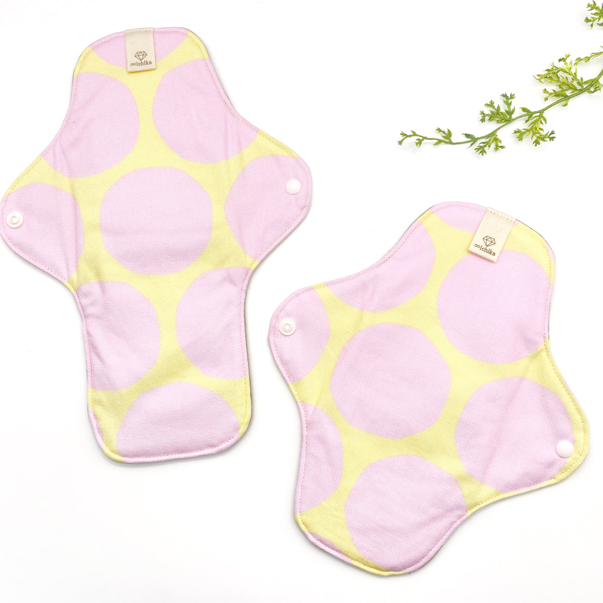 一体型布ナプキン お試しセット 【ドット ピンク×イエロー】 布